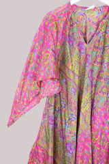 Goddess Pure Silk Dress - Paint Palette Pink - Size M/L