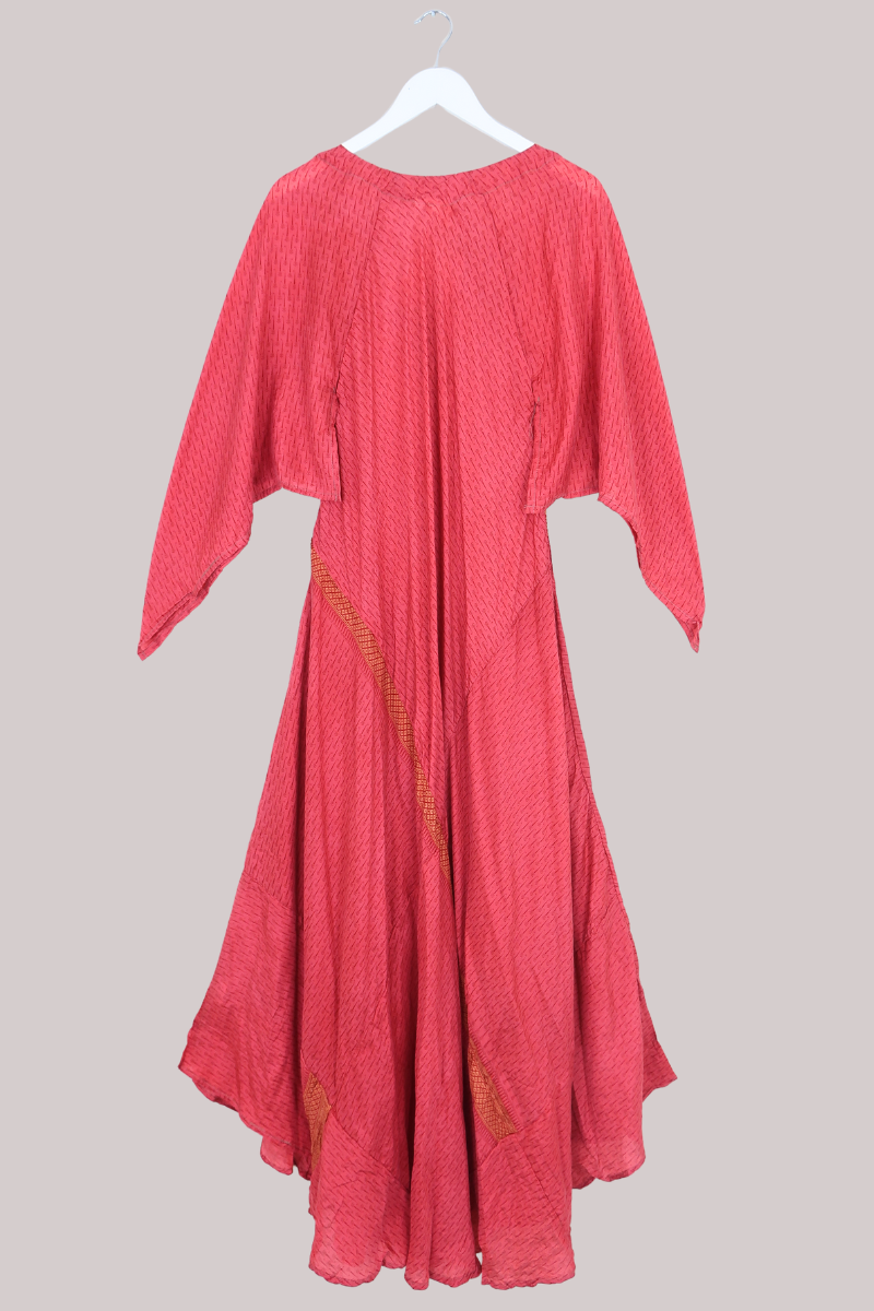 Goddess Pure Silk Dress - Grove of Red Roses - Size M/L