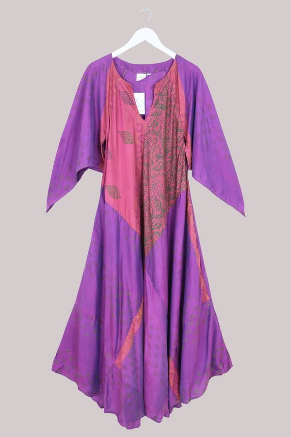 Goddess Pure Silk Dress - Royal Purple Seal - Size M/L