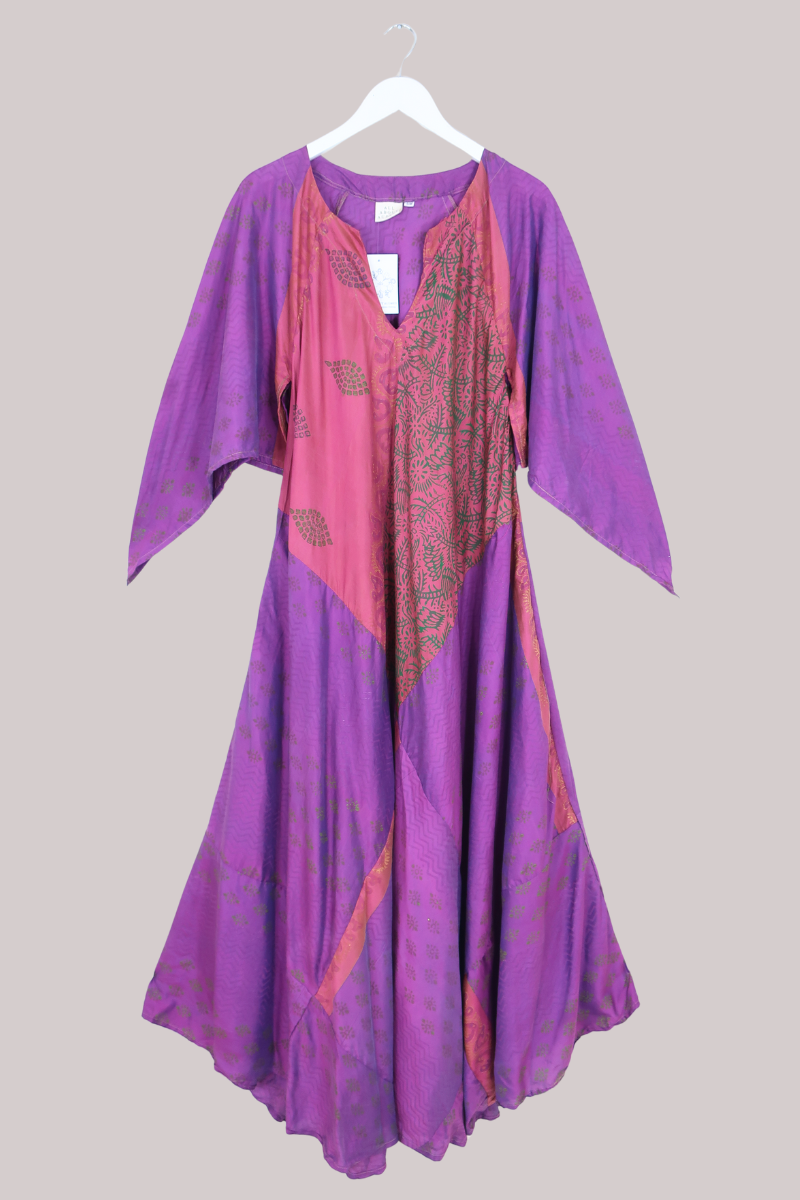 Goddess Pure Silk Dress - Royal Purple Seal - Size M/L