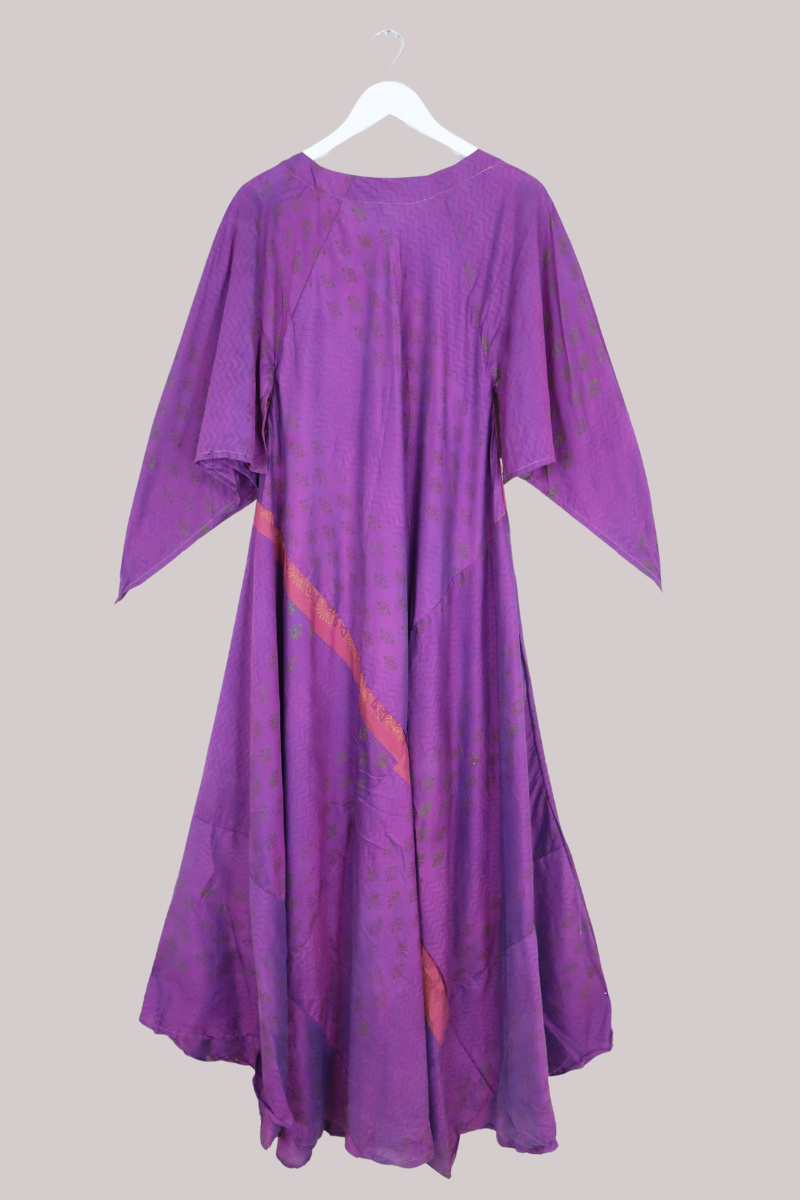 Goddess Pure Silk Dress - Royal Purple Seal - Size M/L