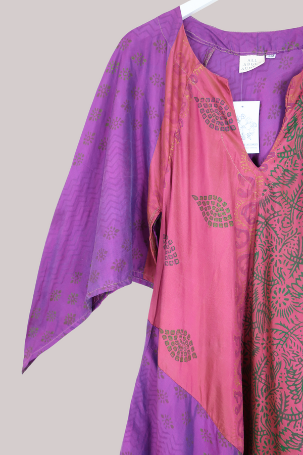 Goddess Pure Silk Dress - Royal Purple Seal - Size M/L