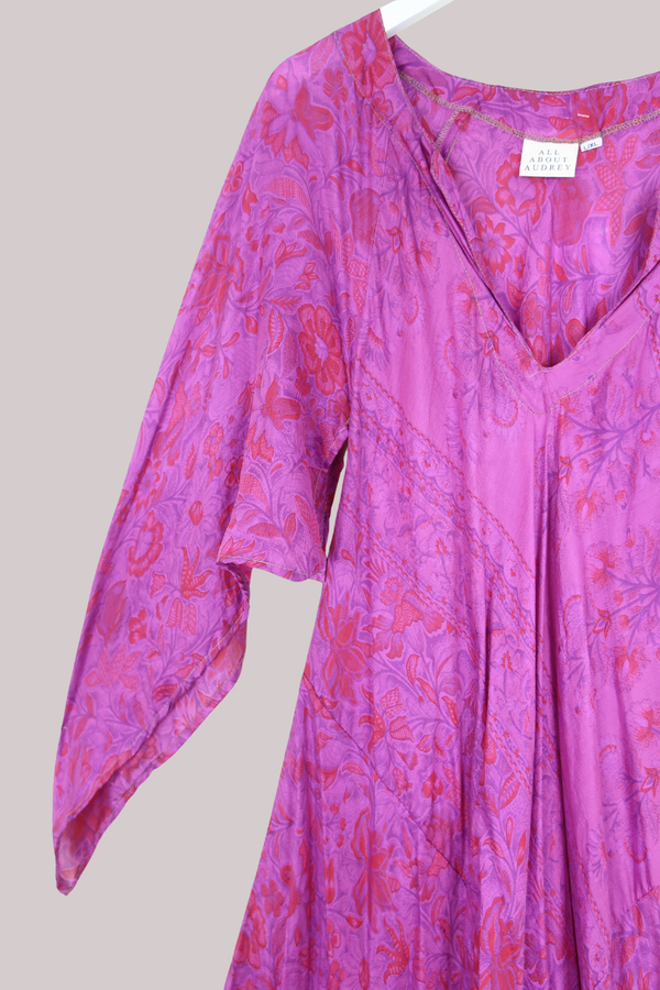 Goddess Pure Silk Dress - Gorgeous Gardenia Pink - Size L