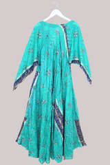 Goddess Pure Silk Dress - In The Lakes Blue - Size M/L