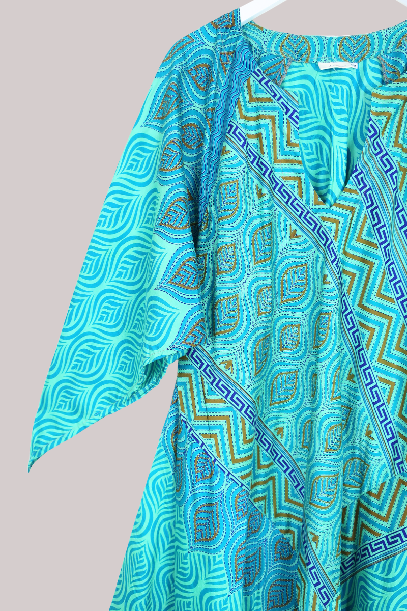 Goddess Pure Silk Dress - Du Lac Bleu - Size S/M