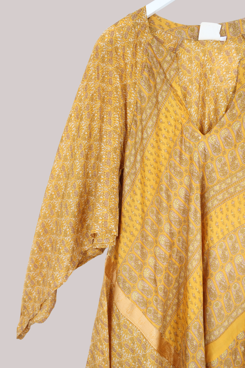 Goddess Pure Silk Dress - Sunflower Conservatory - Size M/L