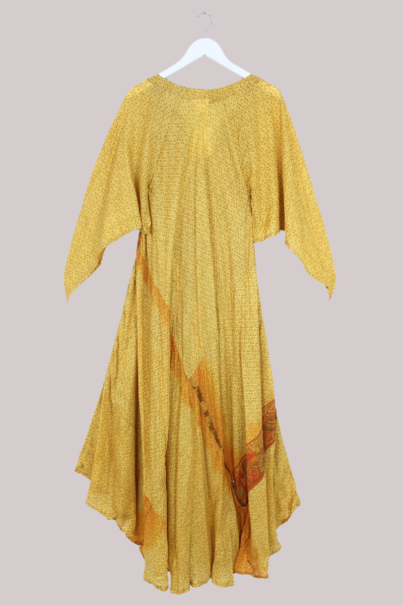 Goddess Pure Silk Dress - Sun-Seeker Yellow - Size L