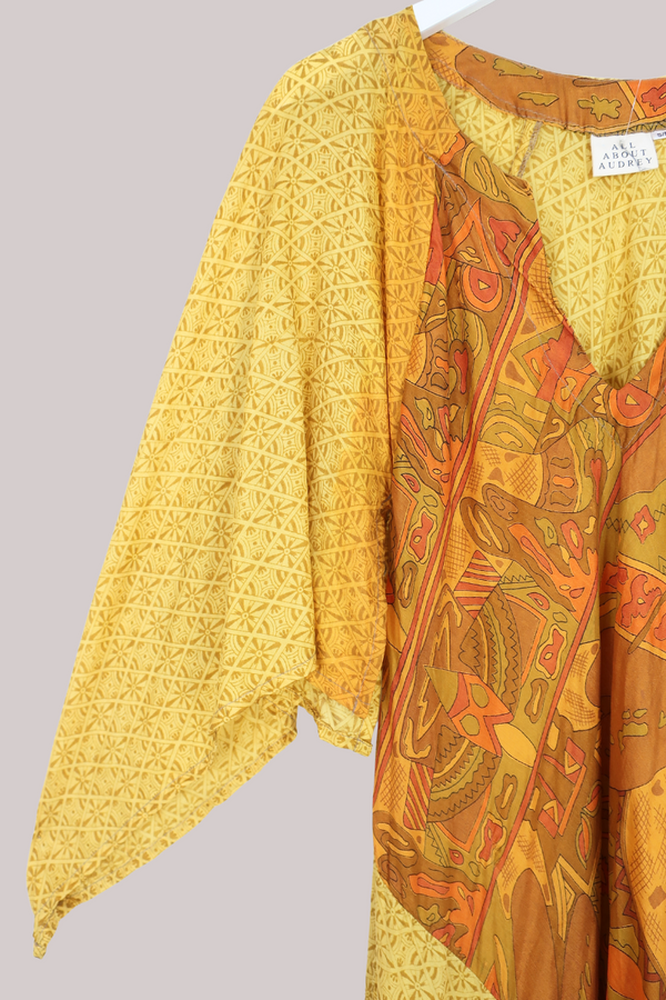 Goddess Pure Silk Dress - Sun-Seeker Yellow - Size L