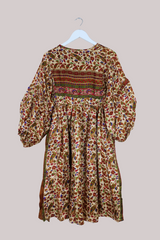 Daisy Vintage Cotton Midi Dress - Rubies, Amethysts & Emeralds - Size S/M