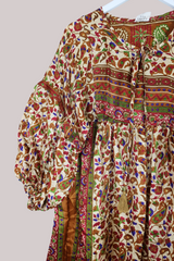 Daisy Vintage Cotton Midi Dress - Rubies, Amethysts & Emeralds - Size S/M