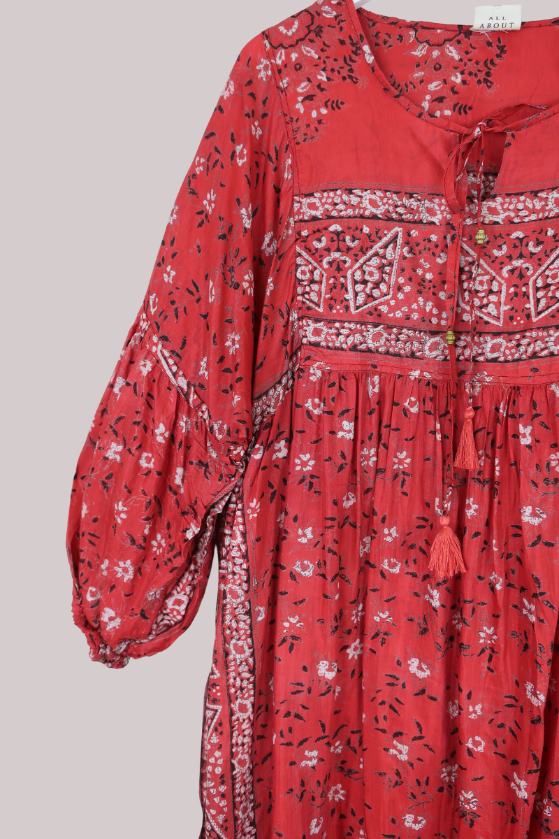 Daisy Vintage Cotton Maxi Dress - Ms Scarlet's Garden - Size XXL