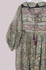 Daisy Vintage Cotton Maxi Dress - Lost Antique Floral - Size L/XL