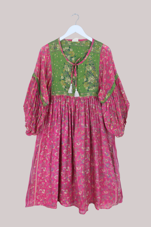 Daisy Vintage Cotton Midi Dress - Jig of Life Florals - Size M/L