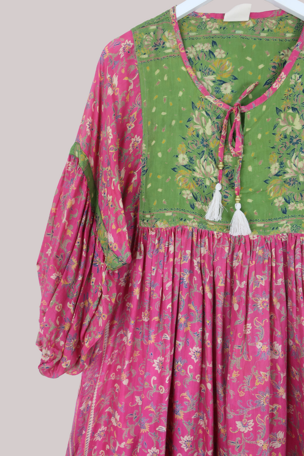 Daisy Vintage Cotton Midi Dress - Jig of Life Florals - Size M/L