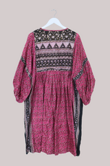 Daisy Vintage Cotton Midi Dress - Spring Pink Floral - Size XXL