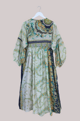Daisy Vintage Cotton Maxi Dress - Beautiful Blossom Garden Walls - Size XS