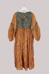 Daisy Vintage Cotton Maxi Dress - Apricot Orchard - Size XS