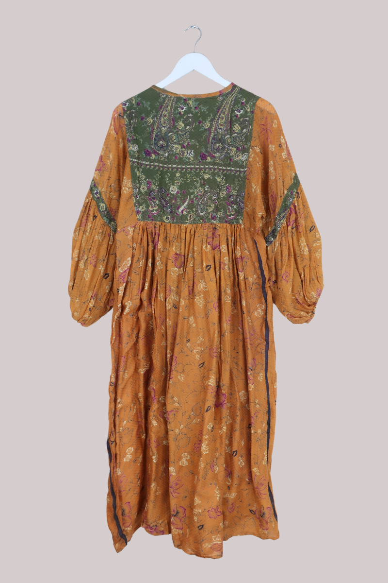 Daisy Vintage Cotton Maxi Dress - Apricot Orchard - Size XS