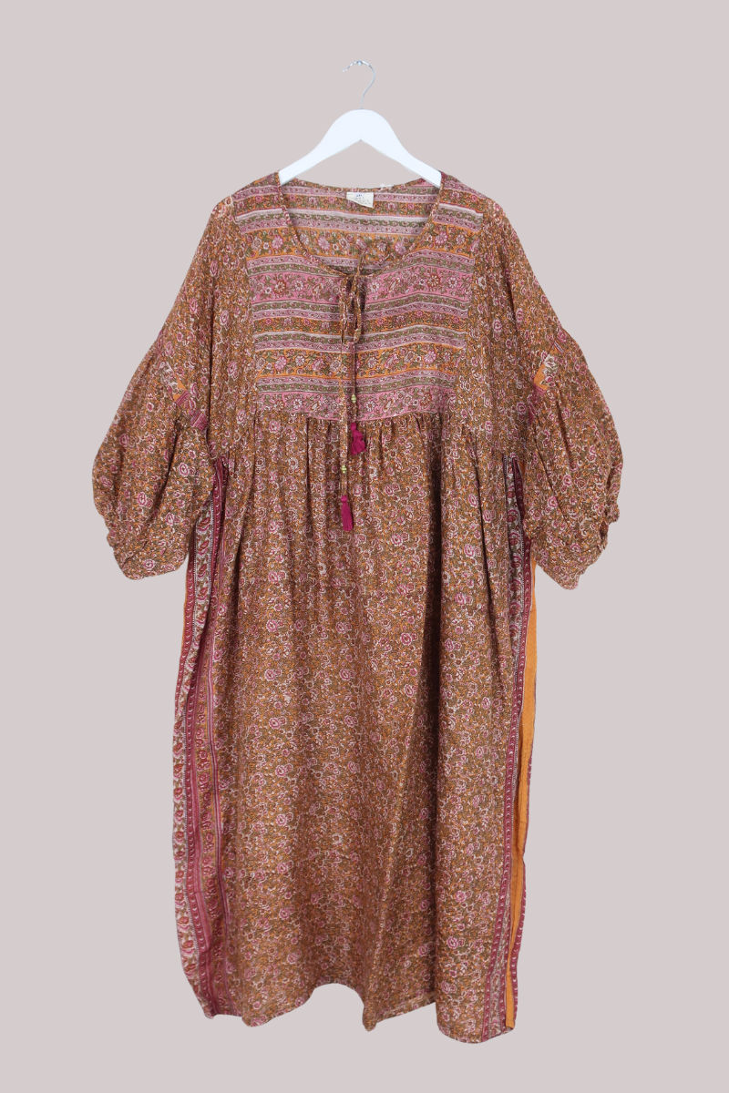 Daisy Vintage Cotton Maxi Dress - Last of the Summer Amber - Size XXL