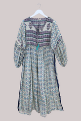 Daisy Vintage Cotton Maxi Dress - Snowdrop Floral - Size XS