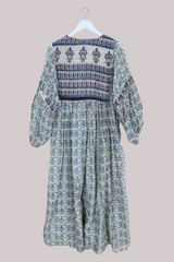Daisy Vintage Cotton Maxi Dress - Snowdrop Floral - Size XS