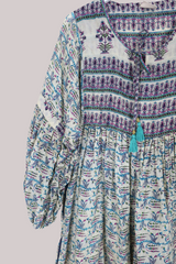 Daisy Vintage Cotton Maxi Dress - Snowdrop Floral - Size XS
