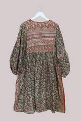 Daisy Vintage Cotton Midi Dress - Forest Canopy Green Floral - Size XXL