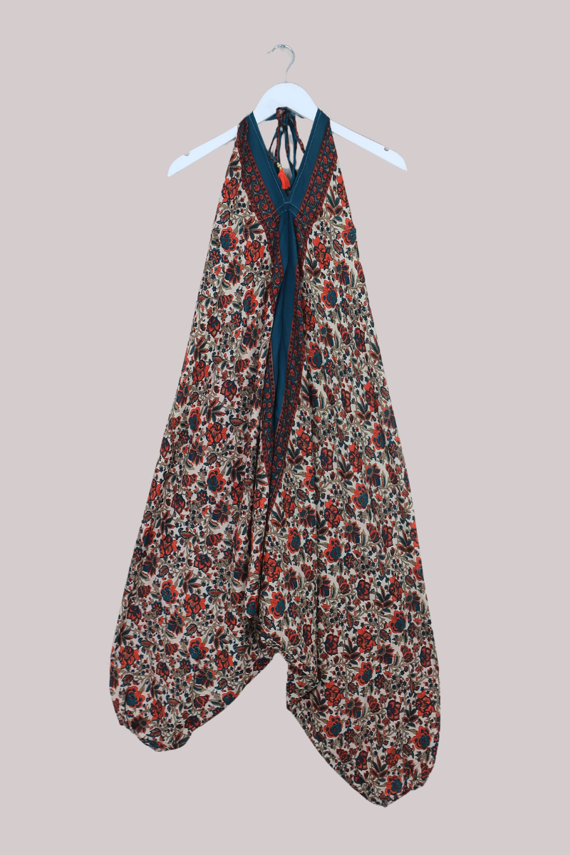 Medusa Harem Jumpsuit in Vintage Moroccan Florals - Free Size S/M