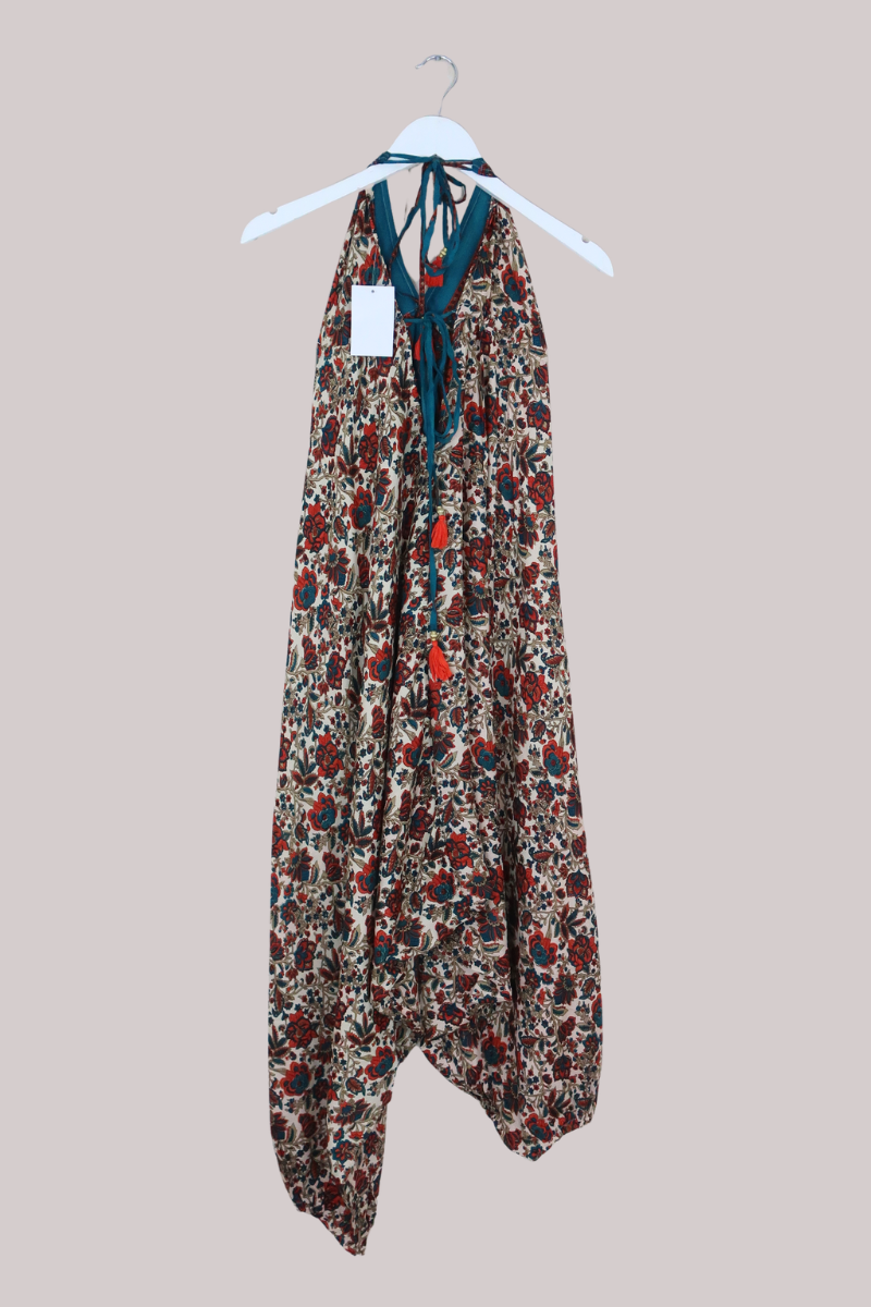 Medusa Harem Jumpsuit in Vintage Moroccan Florals - Free Size S/M