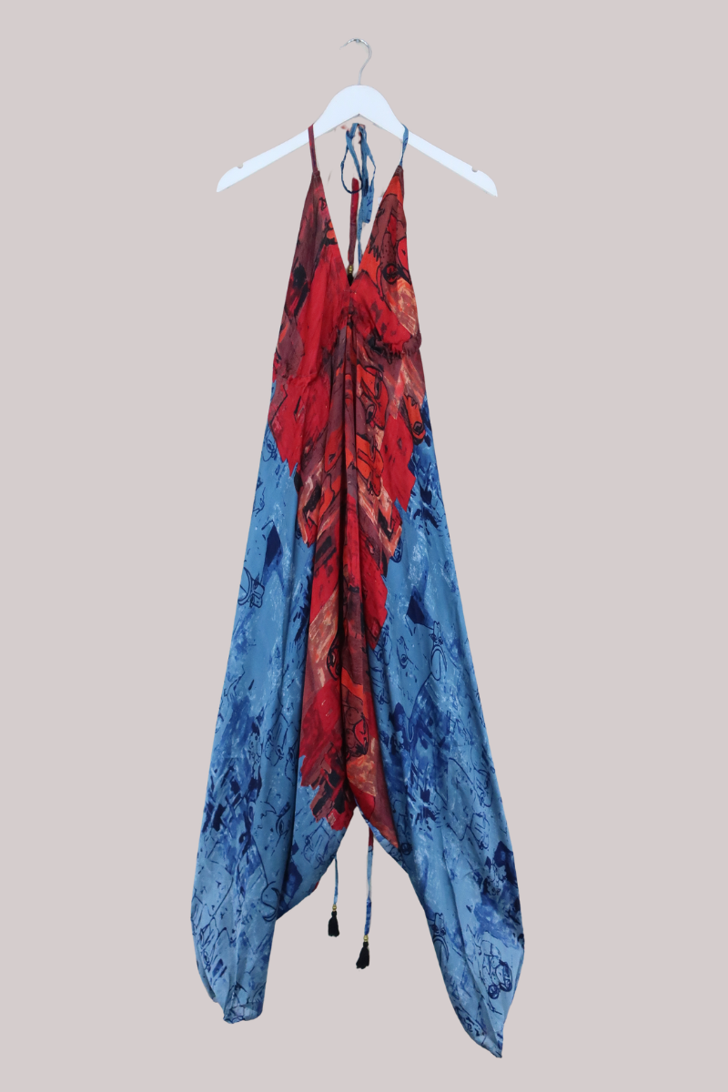 Medusa Harem Jumpsuit in Rose Petal Water - Free Size L