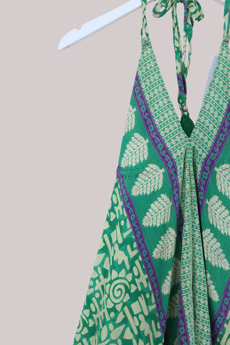Medusa Harem Jumpsuit in Monstera Green - Free Size S/M