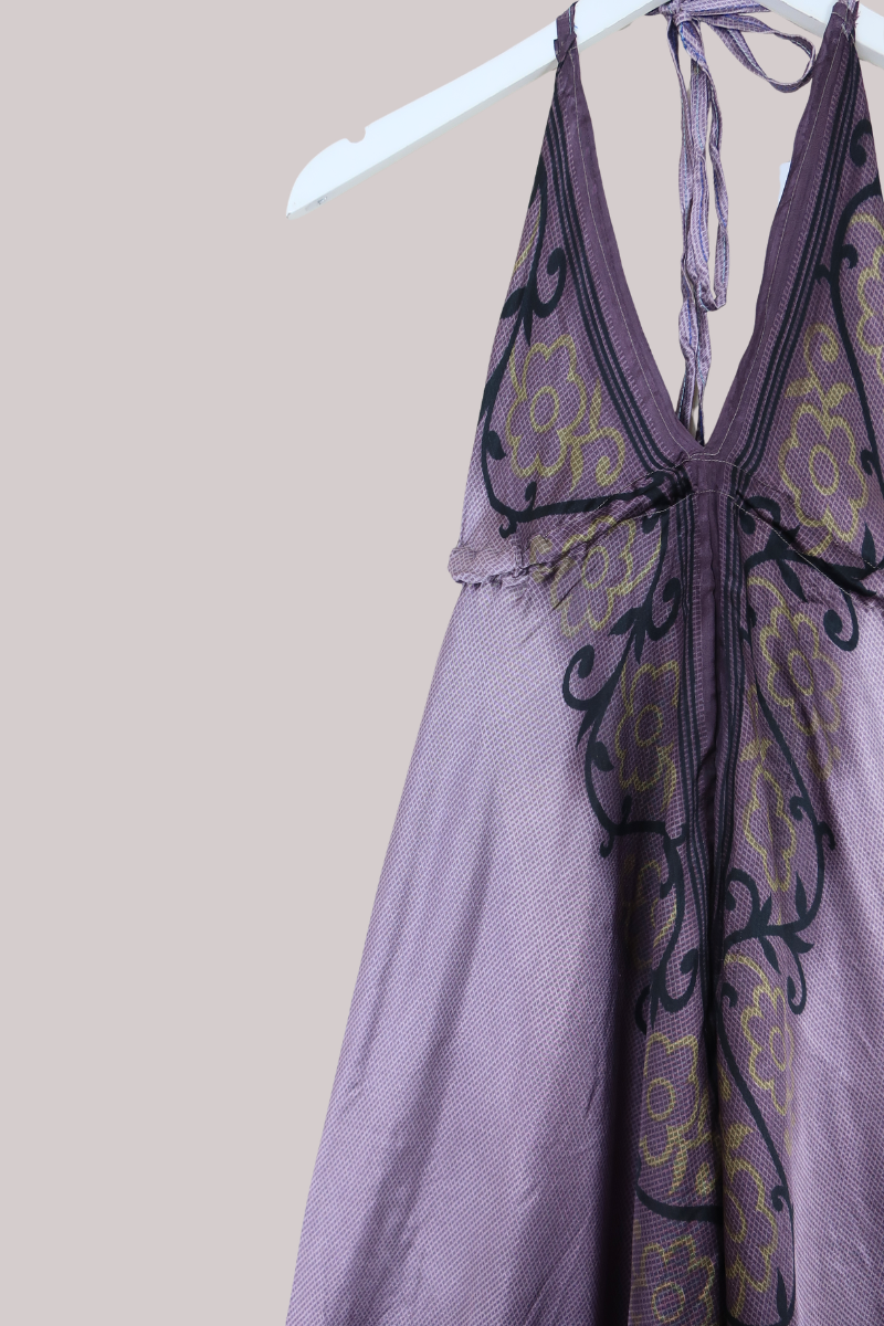 Medusa Harem Jumpsuit in Jewelled Violet Check - Free Size M/L