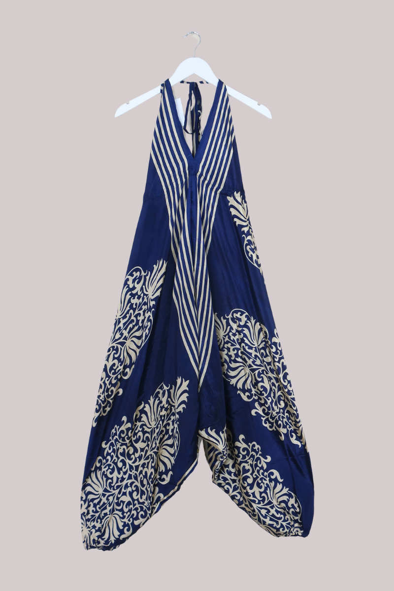 Medusa Harem Jumpsuit in Antique Navy - Free Size XL