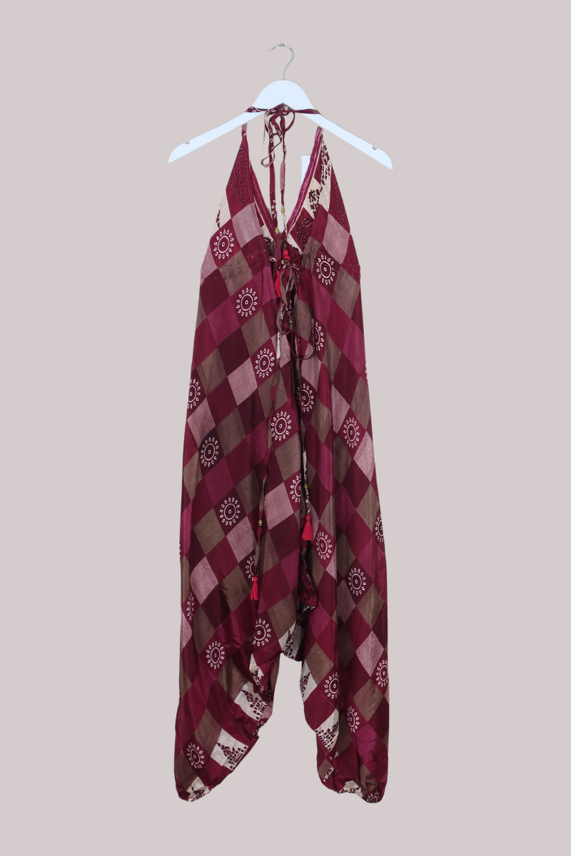Medusa Harem Jumpsuit in Sangria Magenta Sun - Free Size L/XL
