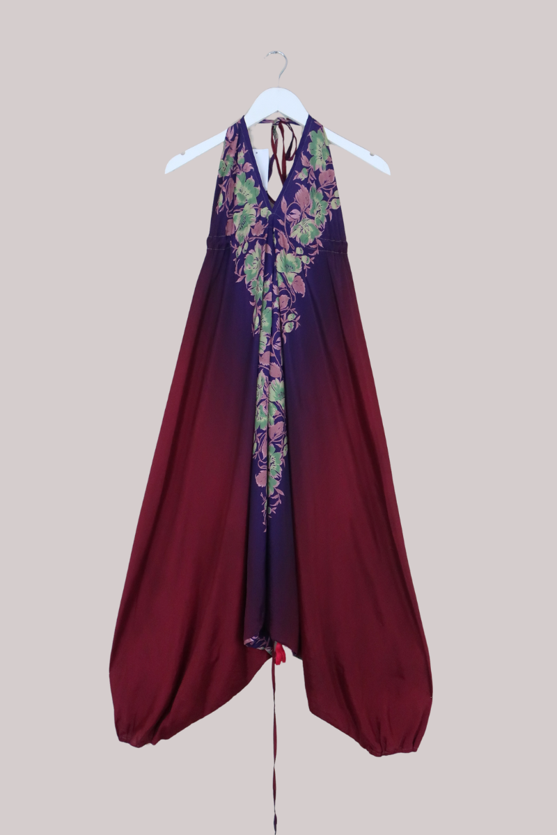 Medusa Harem Jumpsuit in Vintage Merlot - Free Size S/M