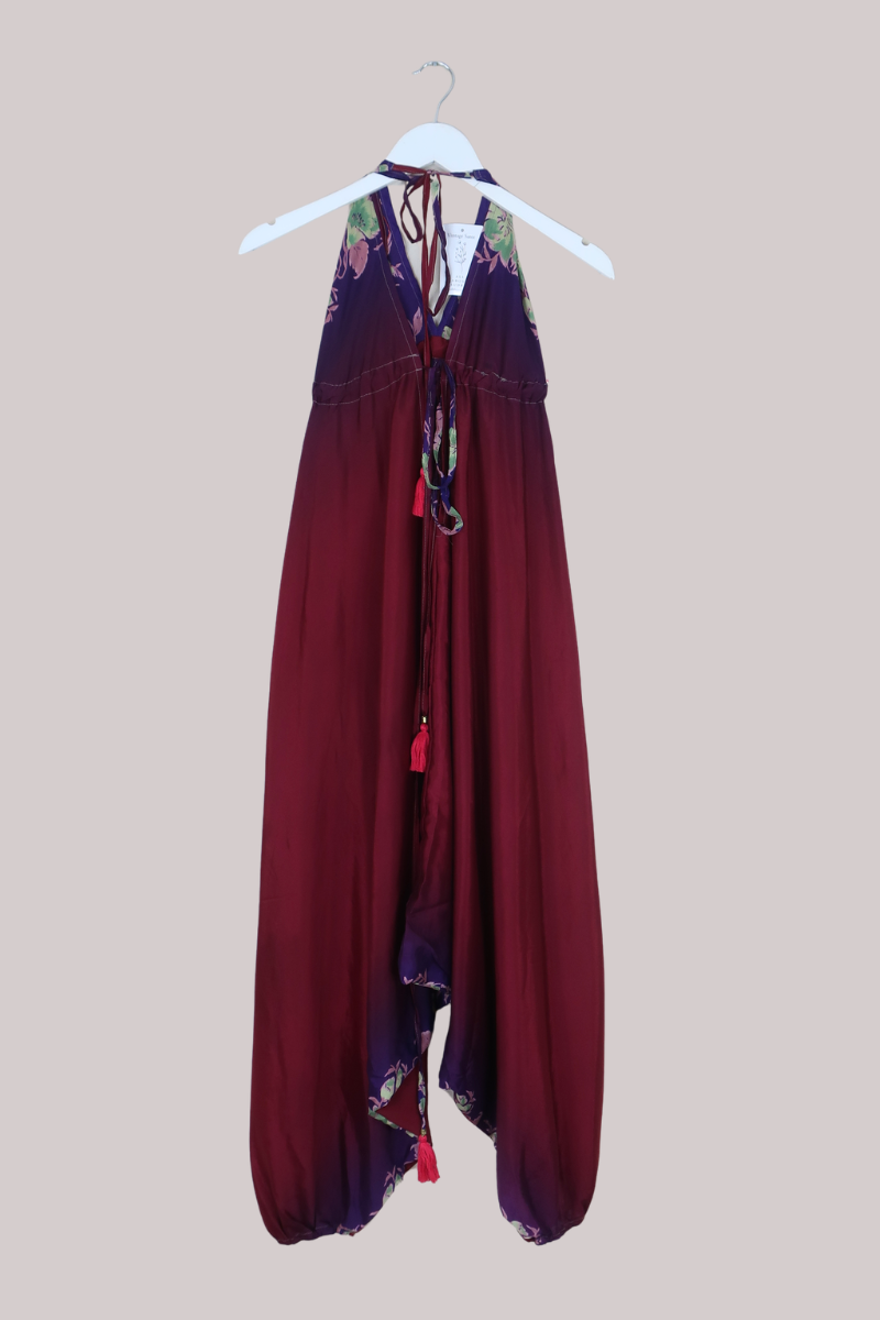 Medusa Harem Jumpsuit in Vintage Merlot - Free Size S/M
