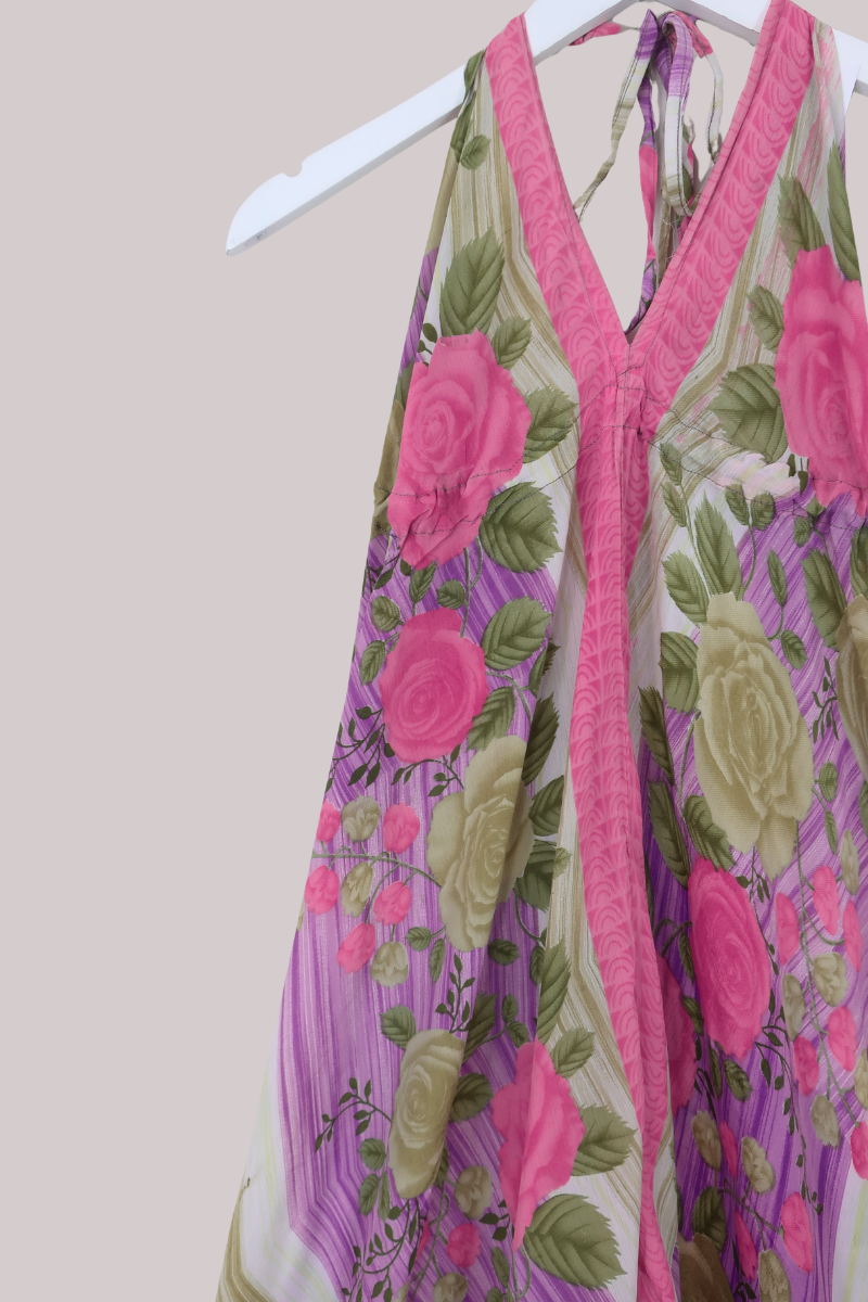 Medusa Harem Jumpsuit in Climbing Spring Roses - Free Size L