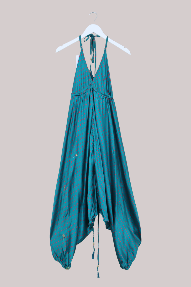 Medusa Harem Jumpsuit in Seafoam Teal - Free Size M/L