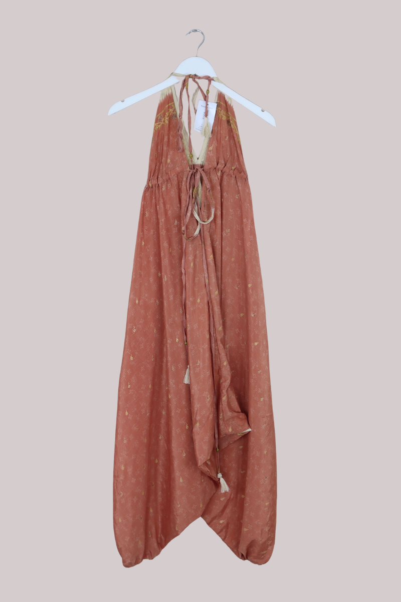 Medusa Harem Jumpsuit in Apricot Prosecco Spritz - Free Size L