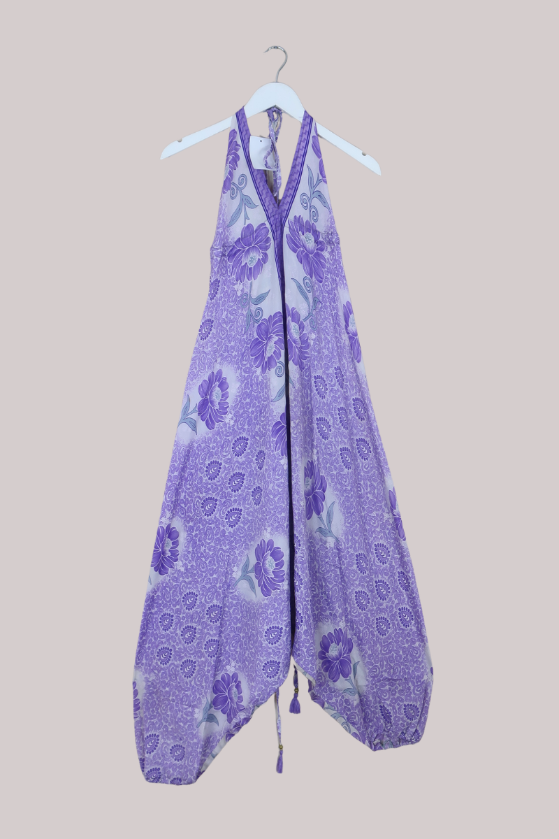 Medusa Harem Jumpsuit in Lavender Bouquet - Free Size L