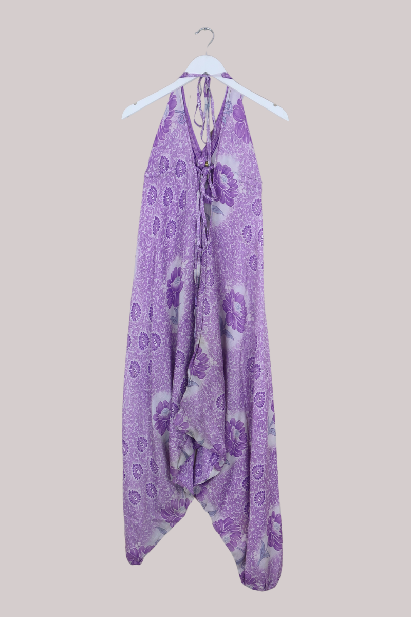 Medusa Harem Jumpsuit in Lavender Bouquet - Free Size L