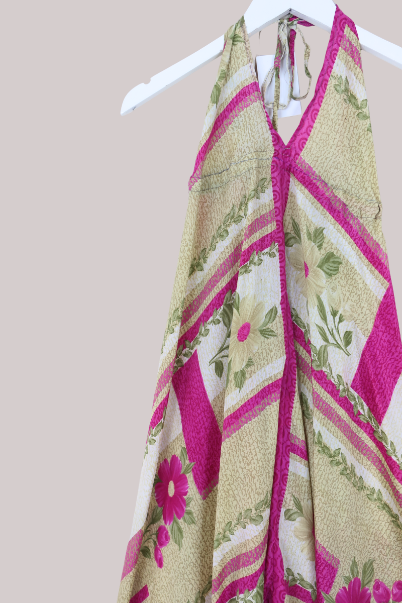 Medusa Harem Jumpsuit in Patchwork Carnation Pink - Free Size M/L