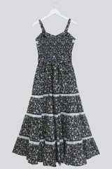 Darcy Maxi Dress in Gothic Galloway Black by All About Audrey