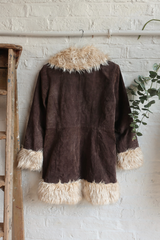 Vintage Coat - Walnut Brown Afghan - Size M