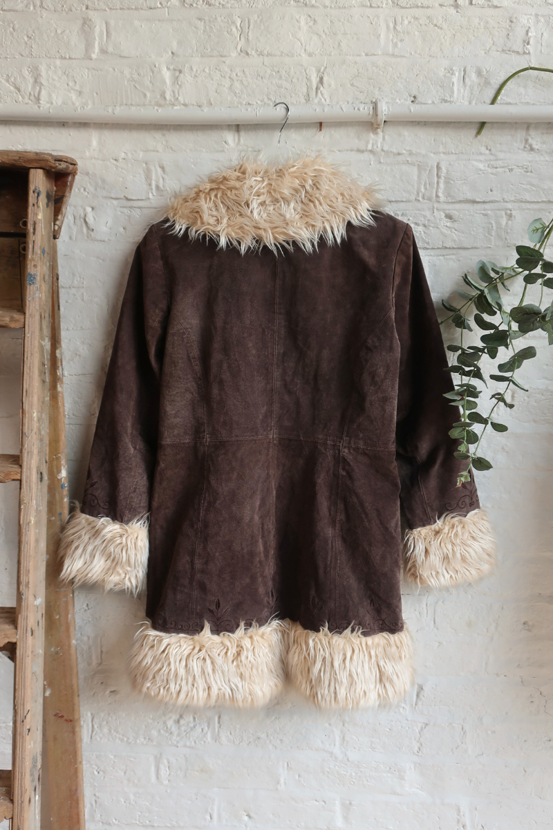 Vintage Coat - Walnut Brown Afghan - Size M