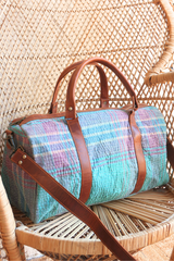 Vintage Kantha Holdall Bag in Cerulean & Grape