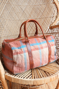 Vintage Kantha Holdall Bag in Pottery Plaid