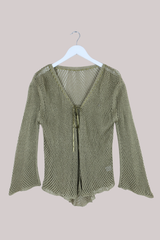 Vintage Top - Sage Crochet - Size L