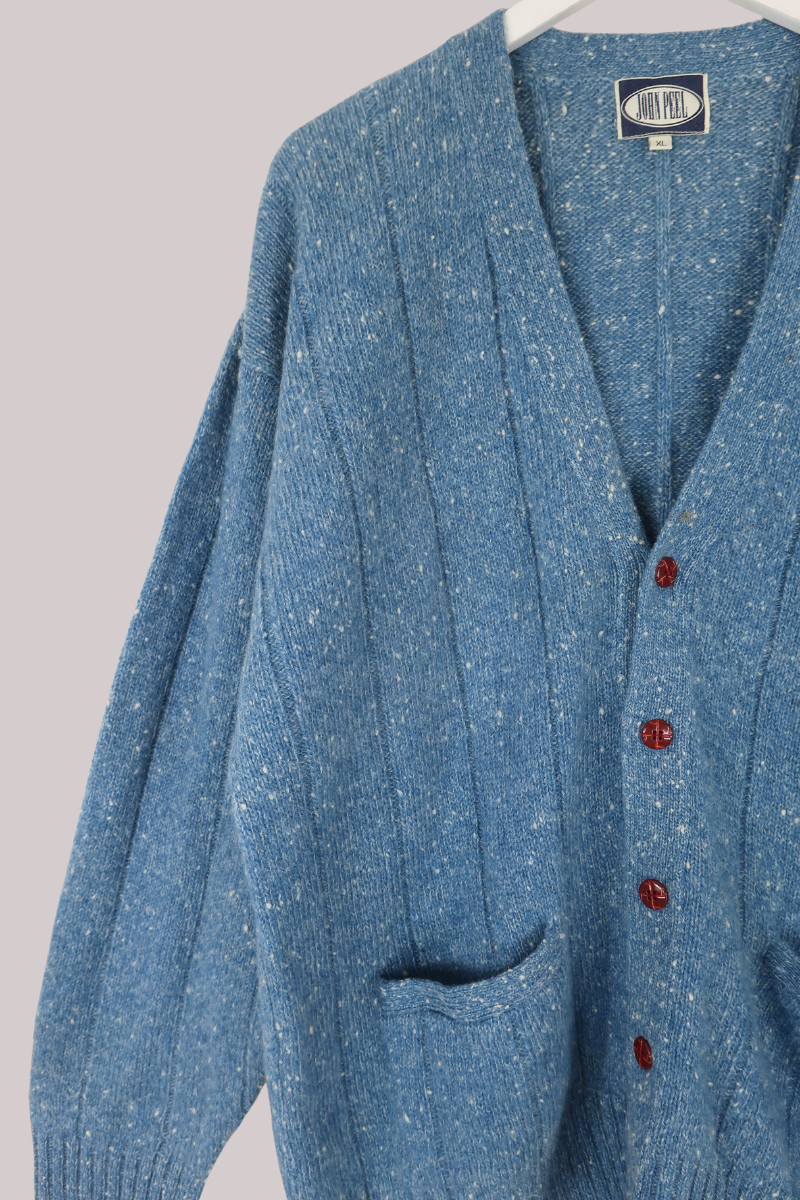 Vintage Knit Cardigan in Clear Sky Blue - Size XL