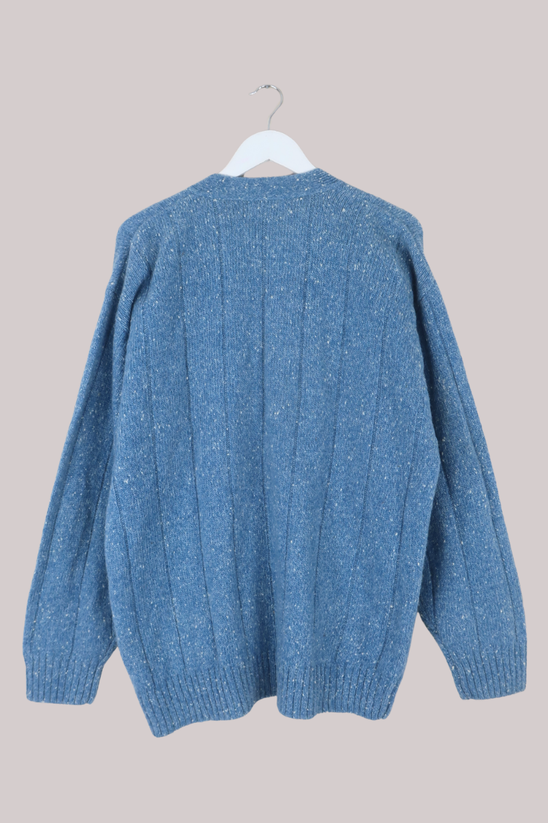 Vintage Knit Cardigan in Clear Sky Blue - Size XL